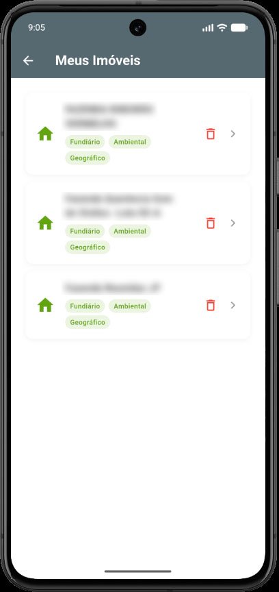 Lista de imóveis cadastrados no app